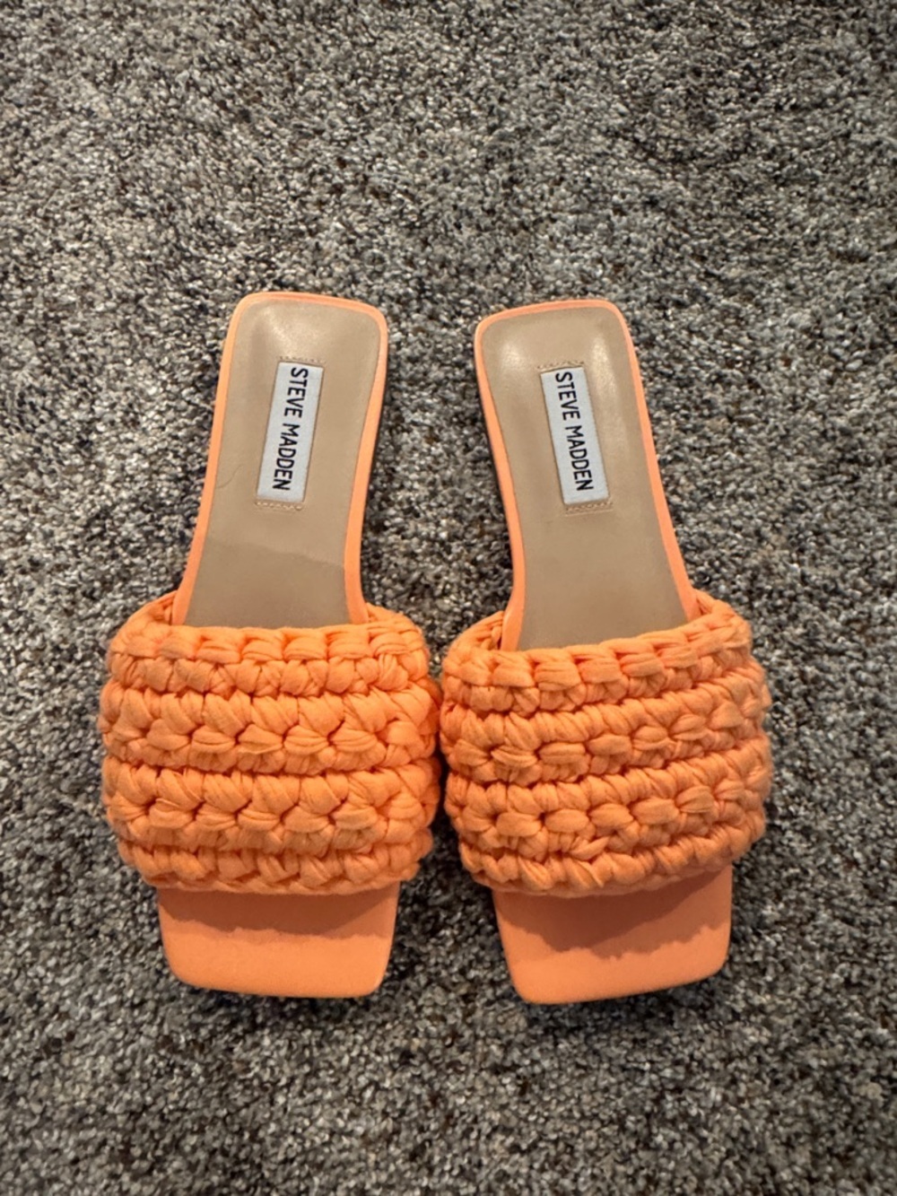 Steve Madden Orange Braided Slide Sandals